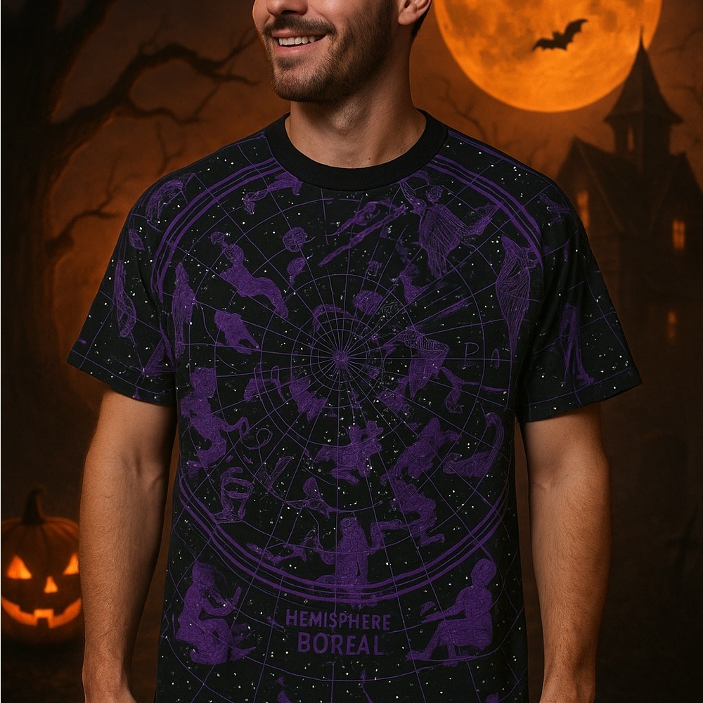 Liquid Blue Celestial Black and Purple Tee